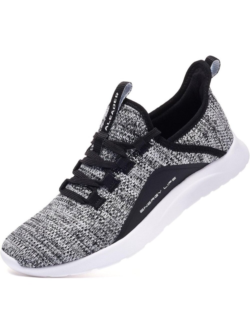 Women's Black And Gray Comfortable Round Toe Lightweight Athletic Sneaker Shoes